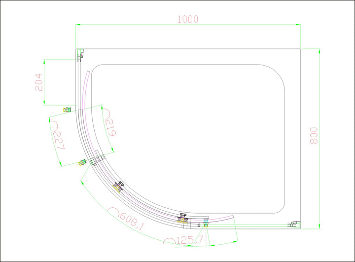 Vanguard 10mm Offset Quadrant Shower Enclosure 1000x800x2000 LH