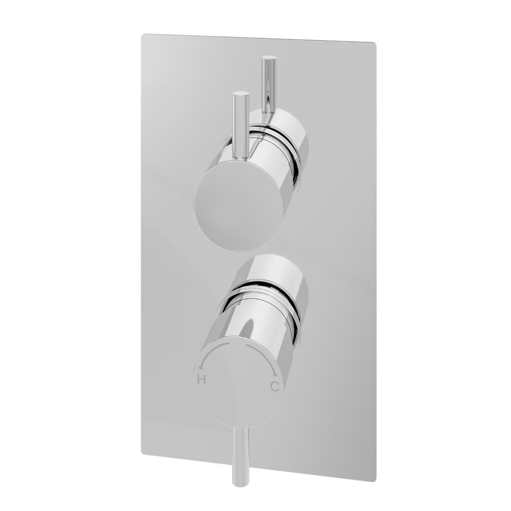 Modern Round Thermostatic Two Way Concealed Shower Valve - 60.1009