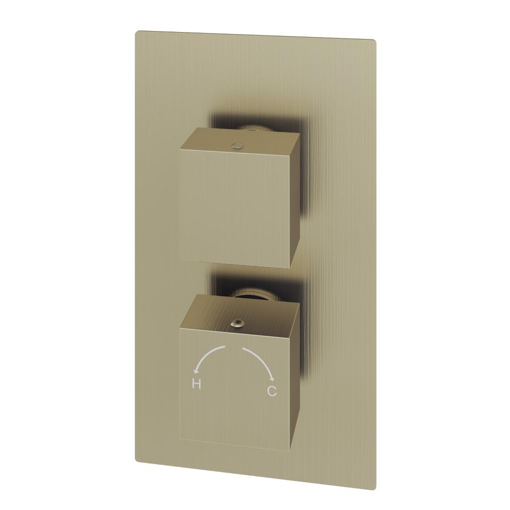 Modern Square Thermostatic Two-Way Concealed Shower Valve