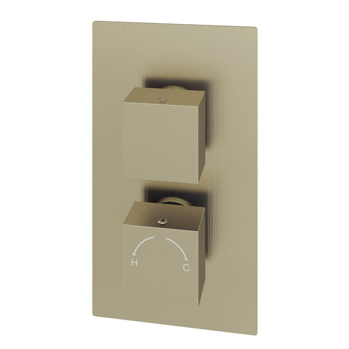 Modern Square Thermostatic Two-Way Concealed Shower Valve