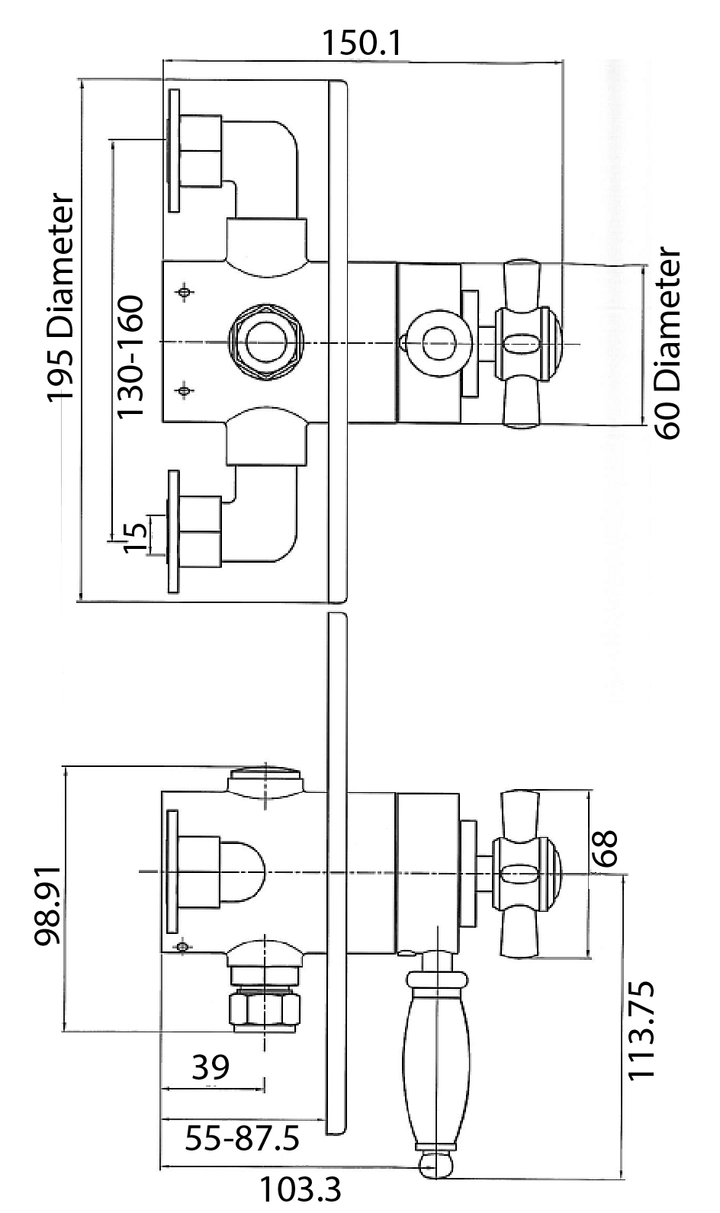 Thermostatic Lever Concealed Shower Valve