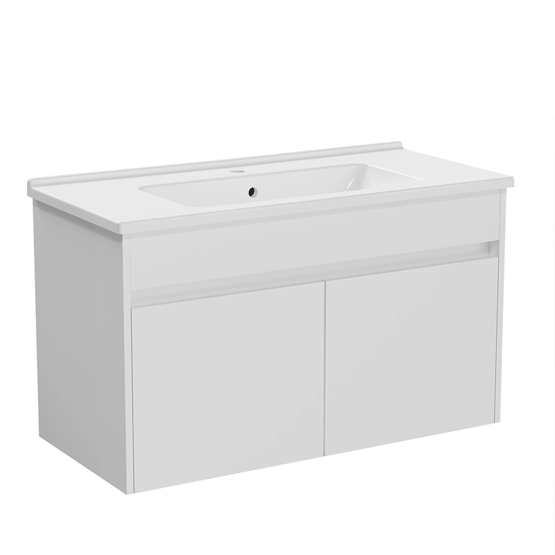 VitrA S50+ 100 cm with Doors Unit & Washbasin White High Gloss