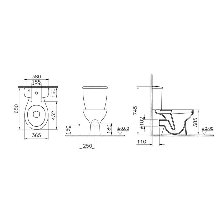 VitrA CC Toilet With Water Saving Dual Flush Cistern & Soft Close Seat