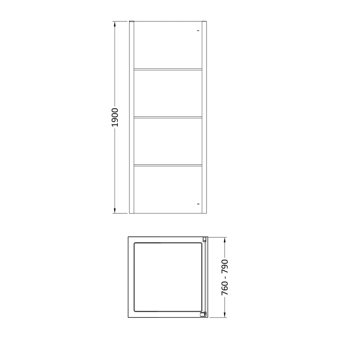 Matrix Side Panel 800mm - Matt Black