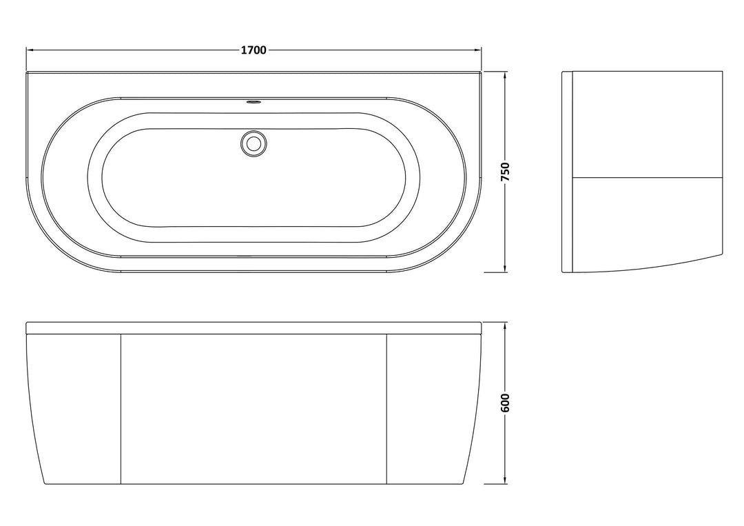 Curve Back to Wall Bath & Panel