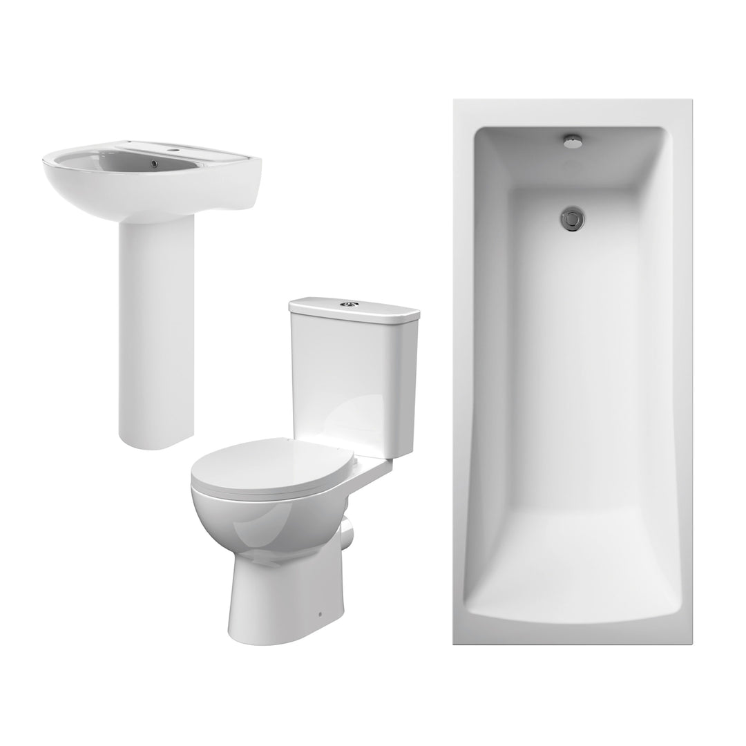Voda Suites 1700 x 700mm Single Ended Bath with Ceramics (Square)