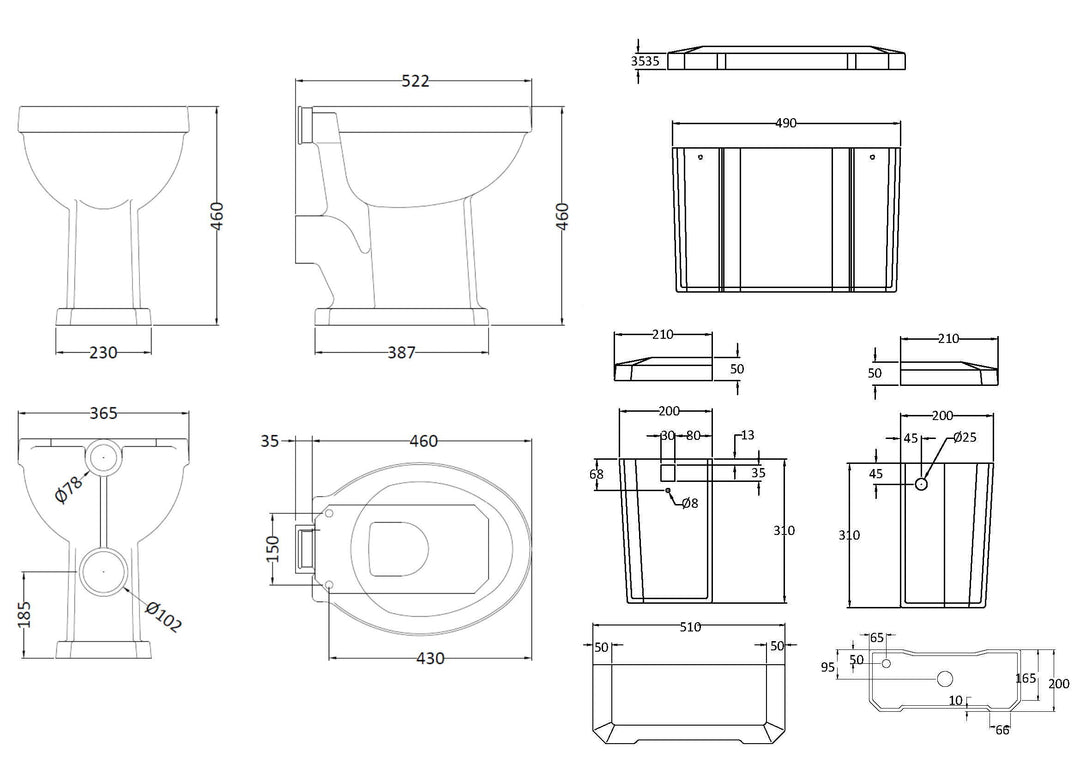Comfort Height High Level WC &amp; Flush Pipe Kit