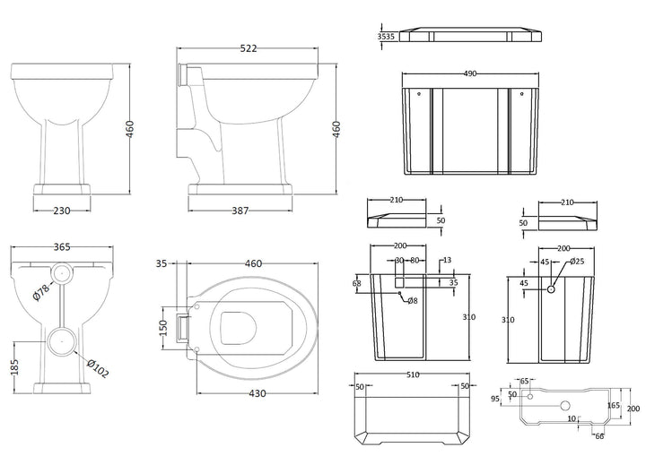 Comfort Height High Level WC &amp; Flush Pipe Kit