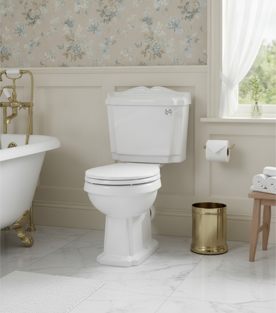 Thirlmere Close Coupled Traditional Toilet With Lever Handle