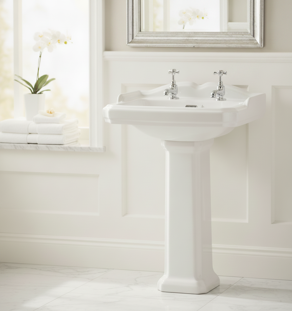 Thirlmere 580mm 2 Tap Hole Basin & Pedestal