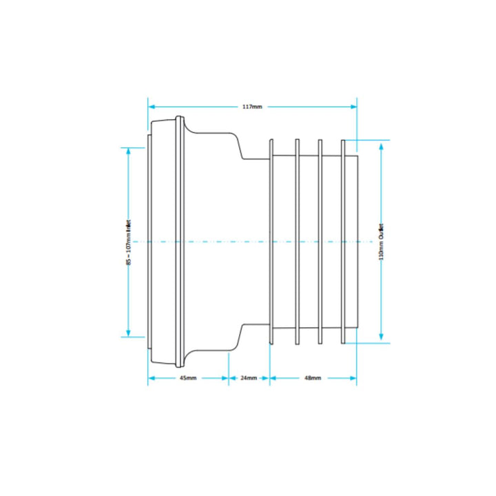 Viva Straight WC Pan Connector