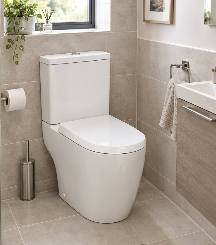 Rydal Semi Flush to Wall Close Coupled Toilet