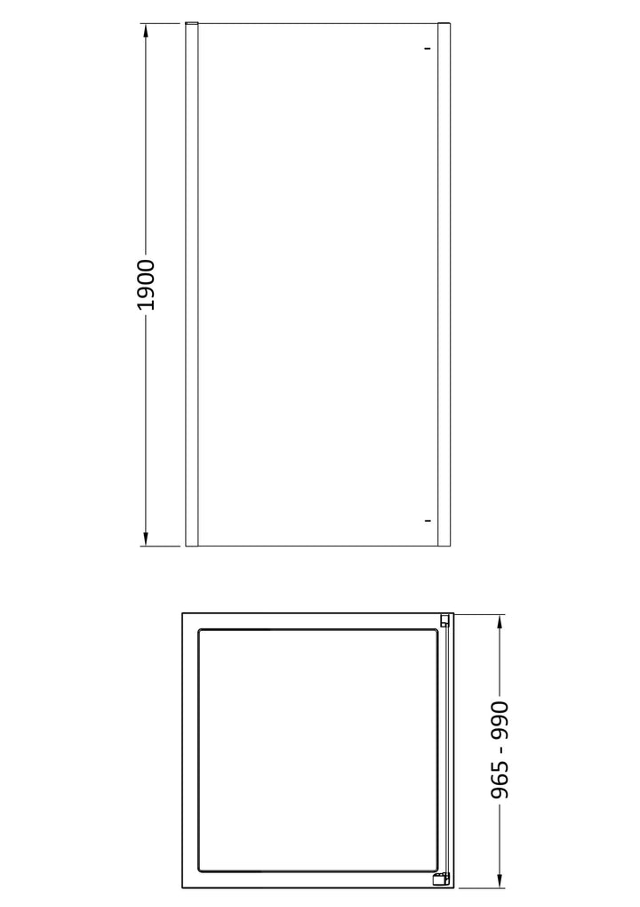 Clyde 1000mm Side Panel - Chrome