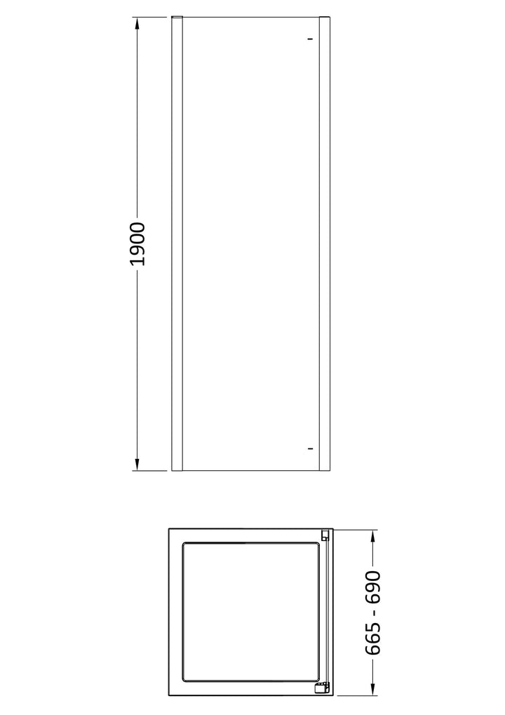 Clyde 700mm Side Panel - Chrome