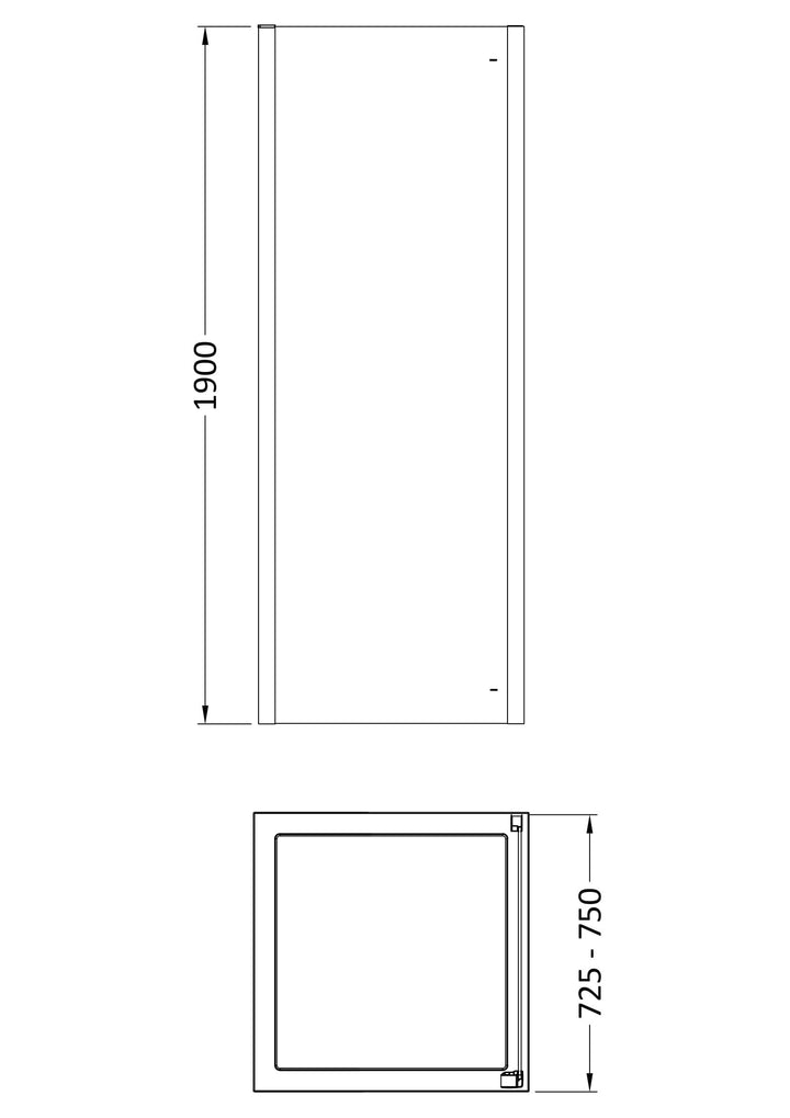 Clyde 760mm Side Panel - Chrome
