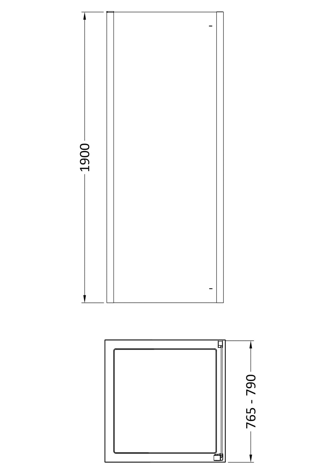Clyde 800mm Side Panel - Chrome