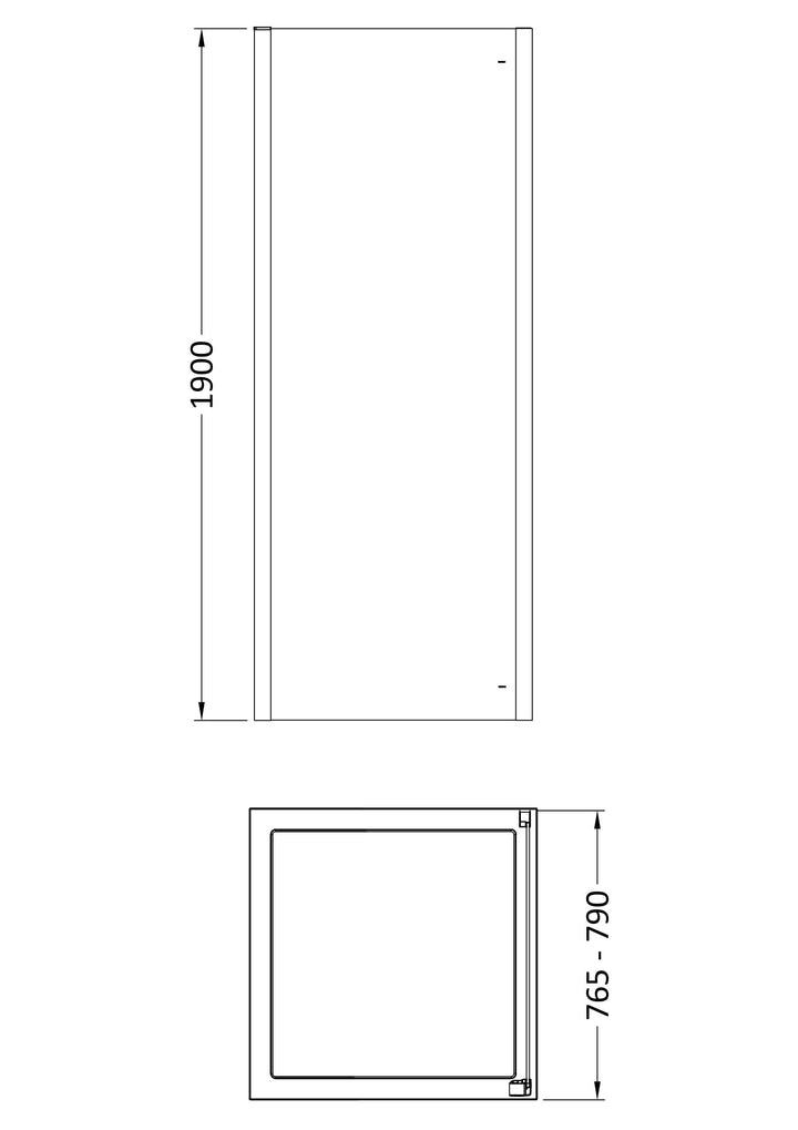 Clyde 800mm Side Panel - Chrome