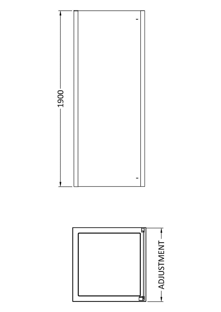 Clyde 900mm Side Panel - Chrome