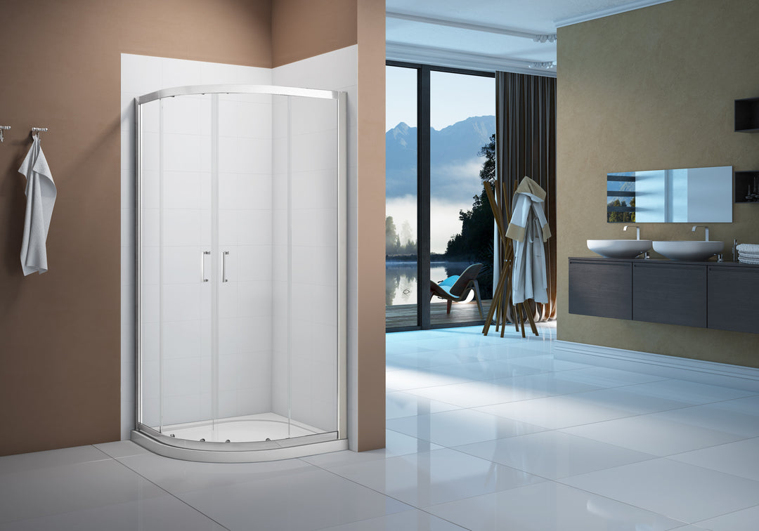 Merlyn Vivid Boost 2 Door Quadrant - Chrome - 800mm