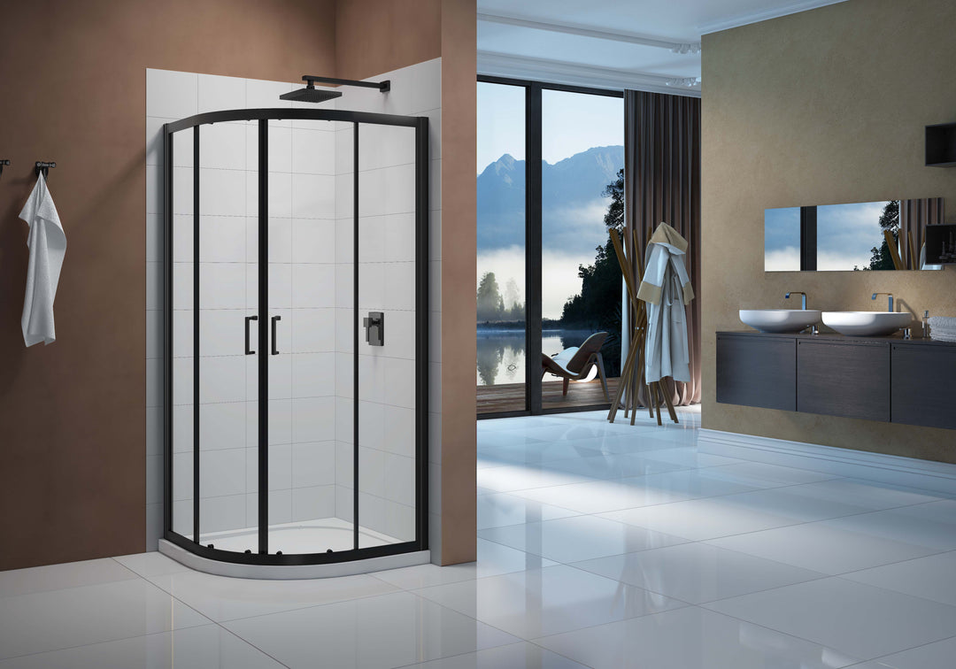 Merlyn Vivid Boost 2 Door Quadrant - Matt Black - 800mm