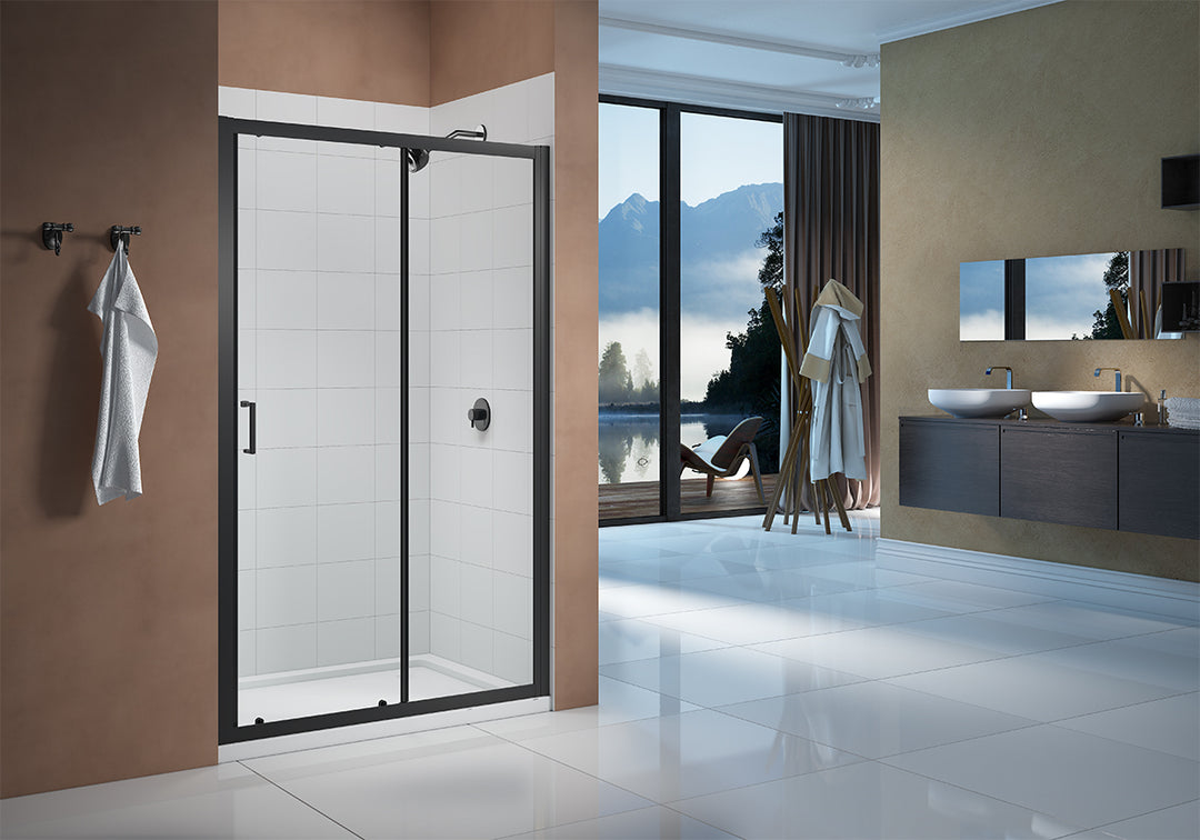 Merlyn Vivid Boost Sliding Door - Matt Black - 1100mm