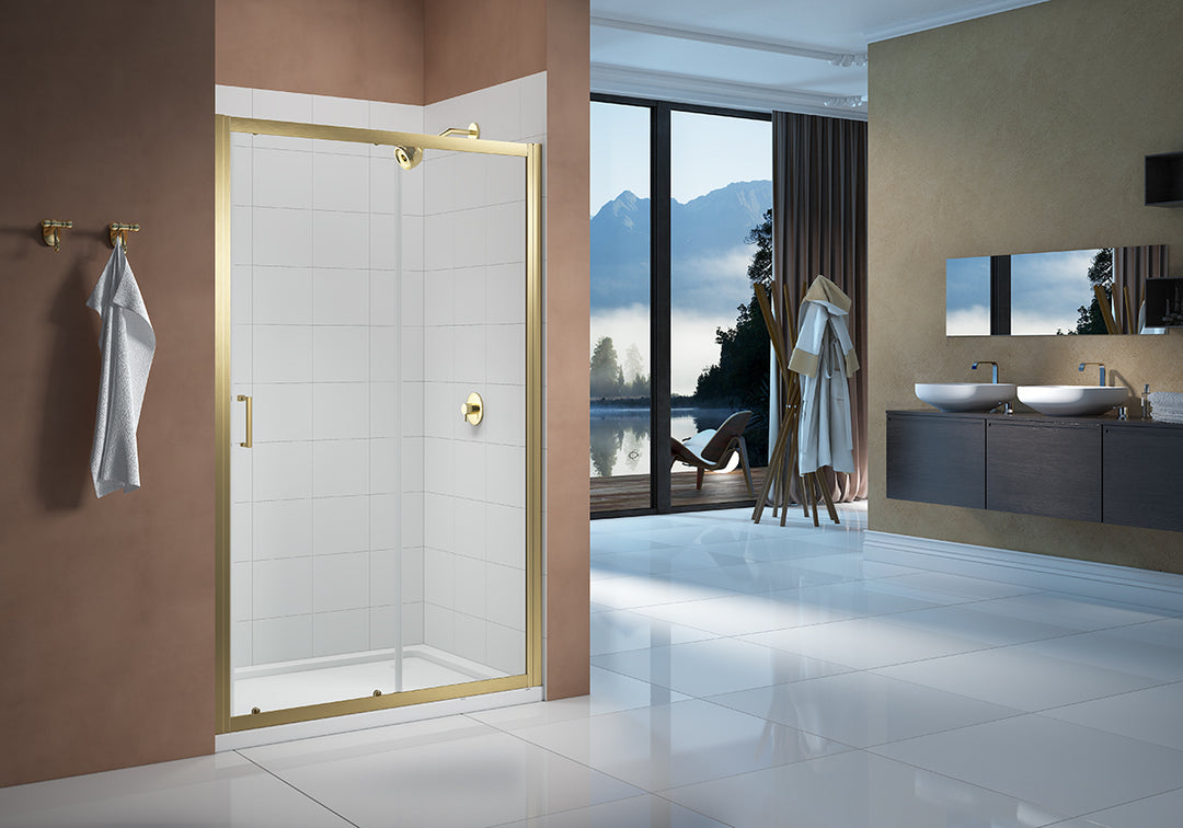 Merlyn Vivid Boost Sliding Door - Brushed Brass - 1500mm