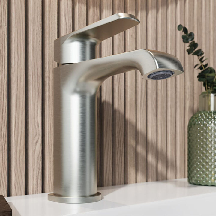 Voda Brenta Mono Basin Mixer - Brushed Nickel