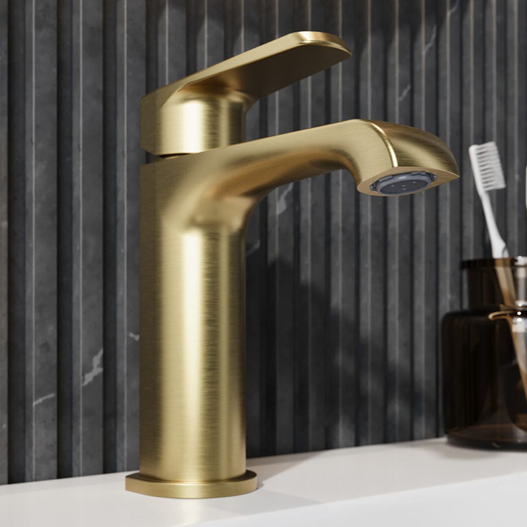 Voda Brenta Mono Basin Mixer - Brushed Brass