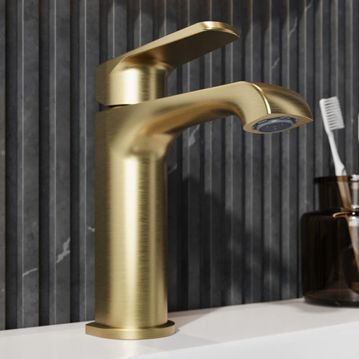 Voda Brenta Mono Basin Mixer - Brushed Brass