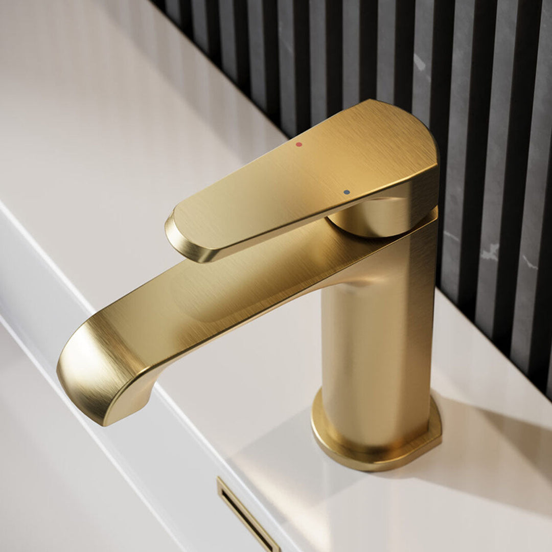 Voda Brenta Mono Basin Mixer - Brushed Brass