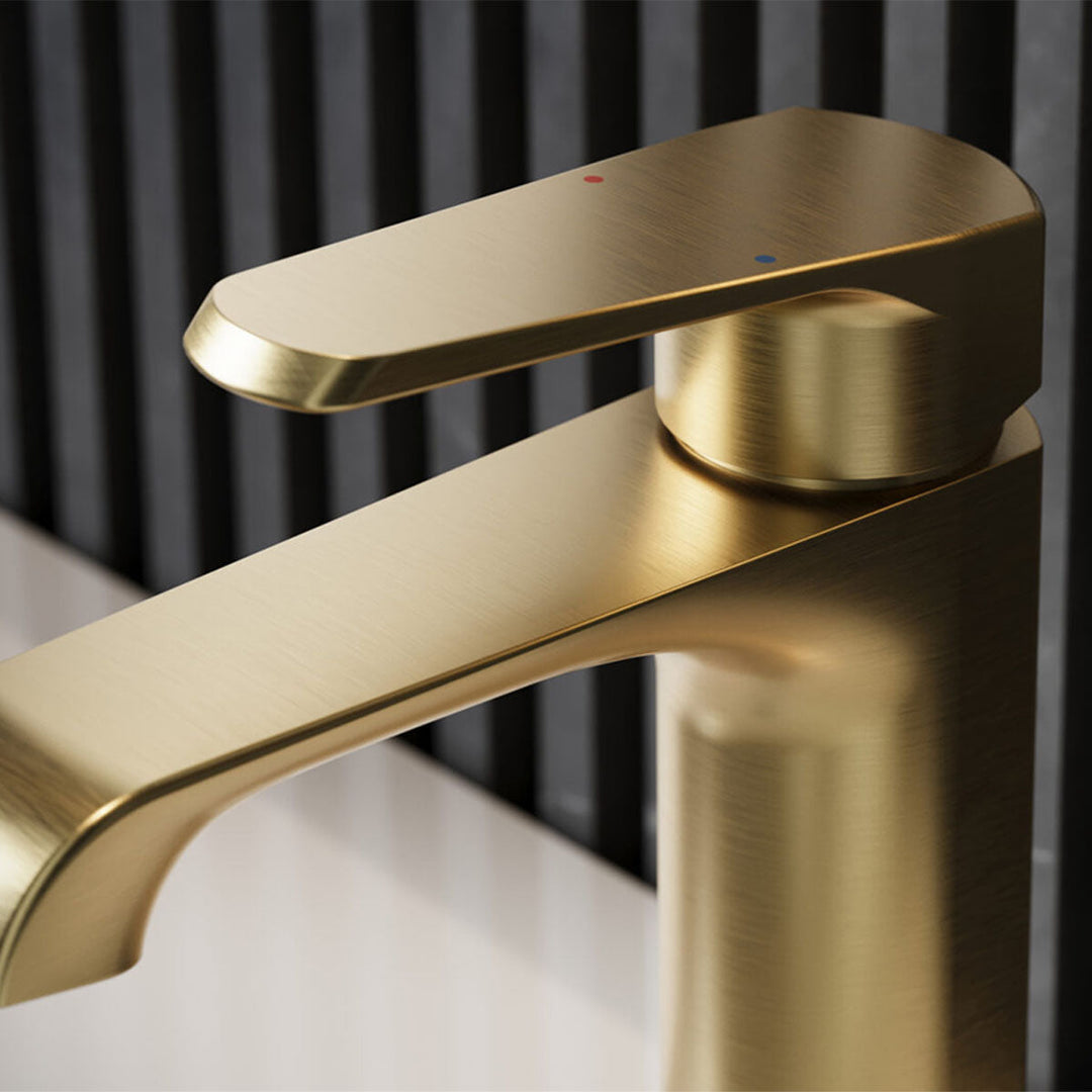 Voda Brenta Mono Basin Mixer - Brushed Brass