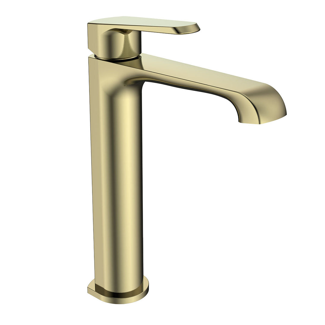 Voda Brenta Tall Mono Basin Mixer - Brushed Brass