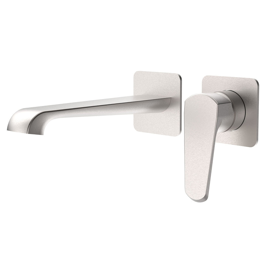 Voda Brenta Wall Mounted Basin Mixer - Brushed Nickel