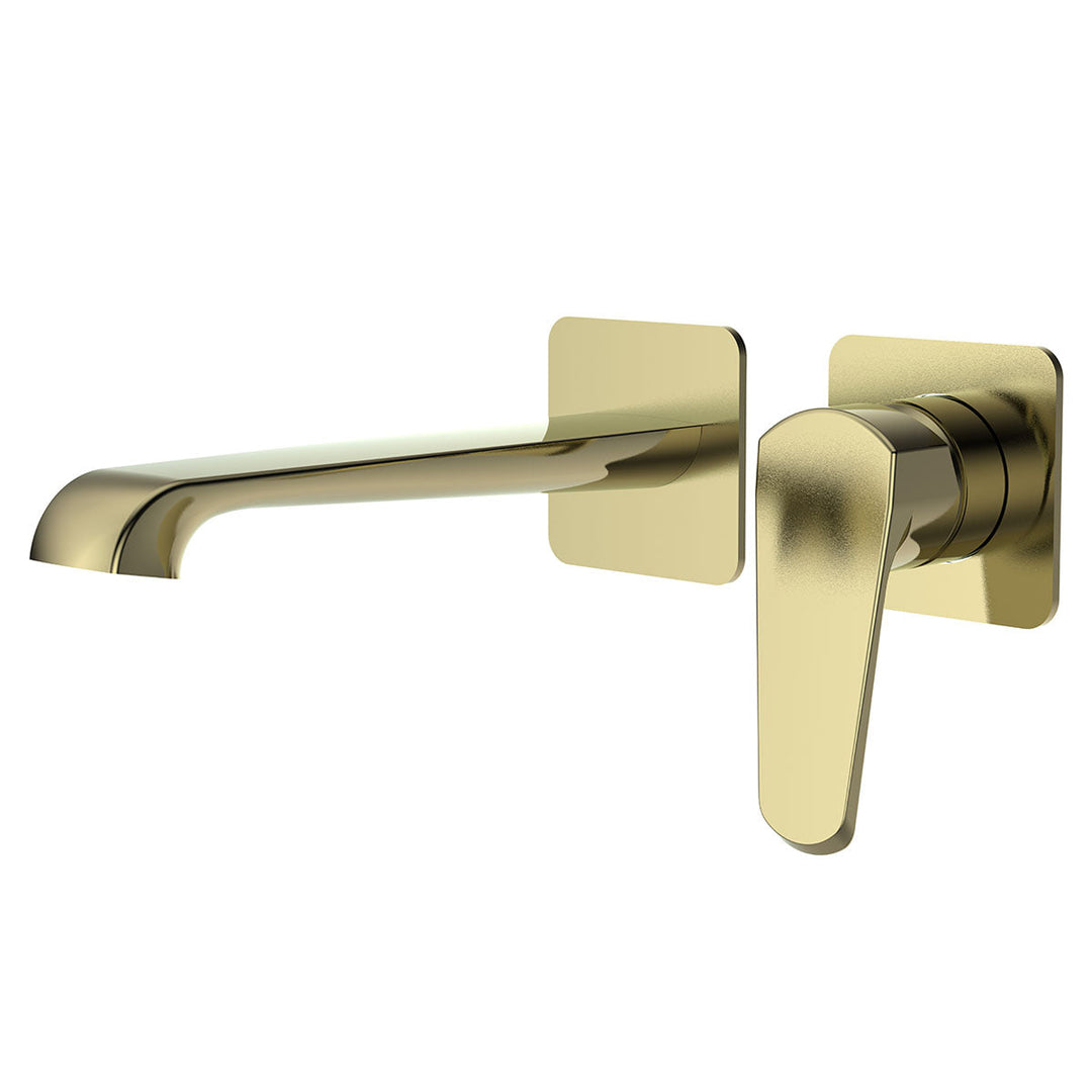 Voda Brenta Wall Mounted Basin Mixer - Brushed Brass