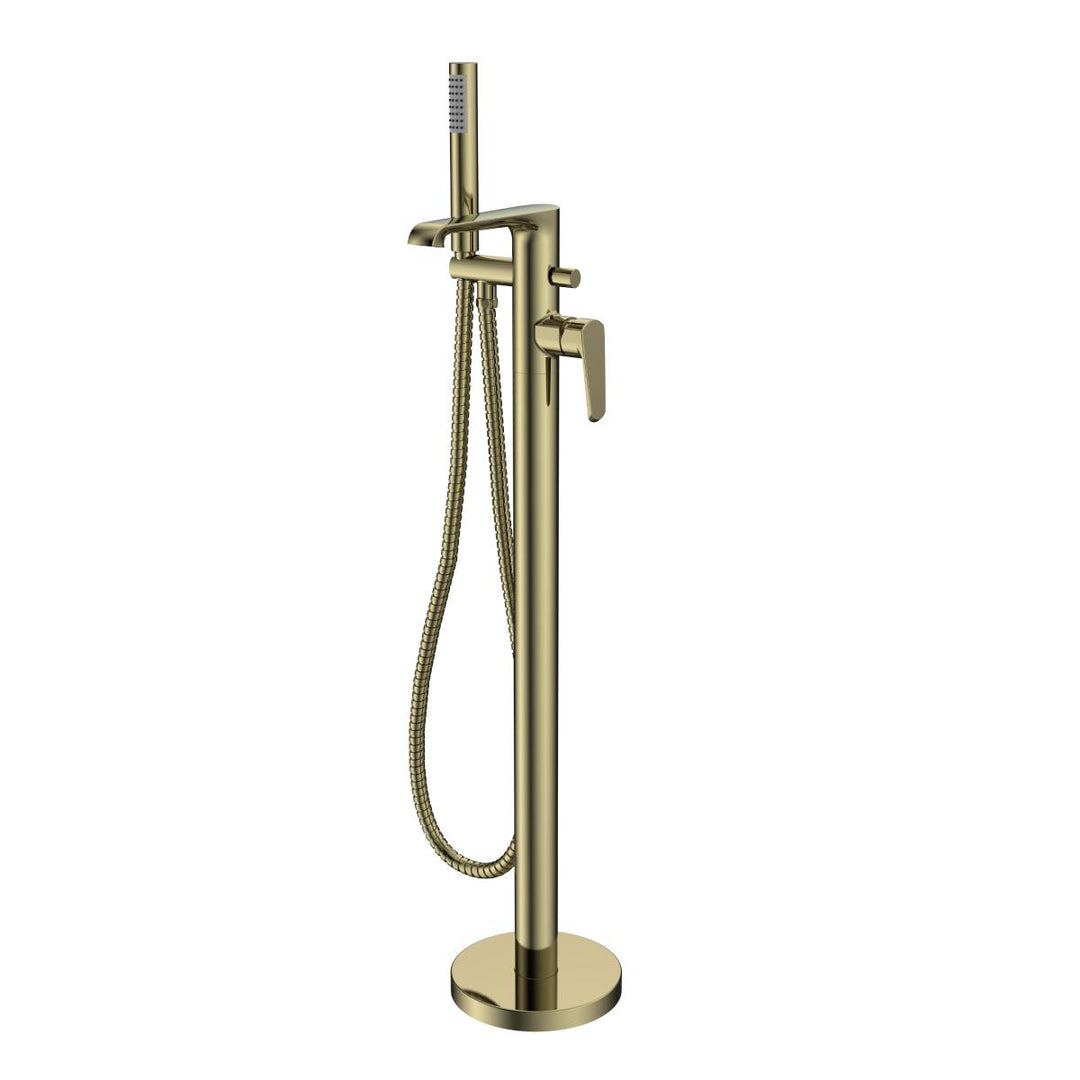 Voda Brenta Freestanding Bath Shower Mixer - Brushed Brass
