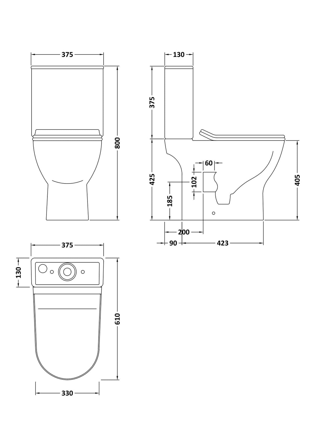 Vega Close Coupled Pan, Cistern & Seat