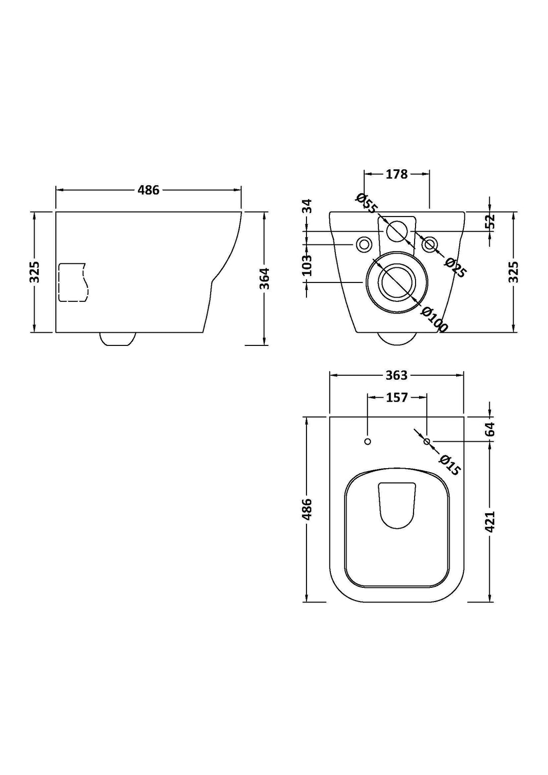 Lyra Wall Hung Pan & Soft Close Seat Urea