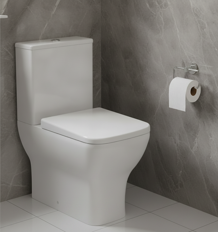 Lyra Flush Rimless Pan, Cistern & Soft Close Seat