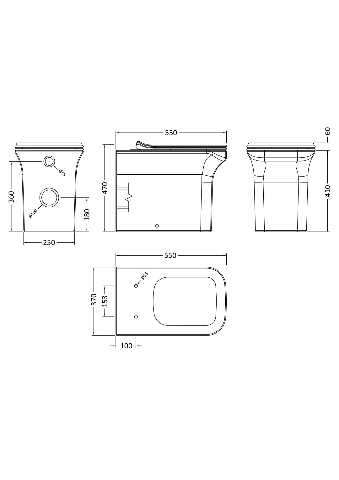 Lyra Square Back to Wall Pan & Soft Close Seat