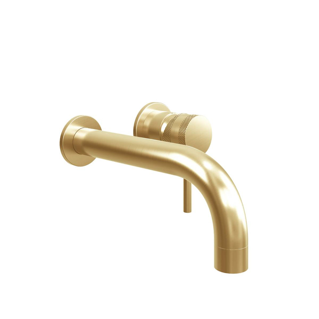Voda Vero Wall Mounted Basin Mixer - Brushed Brass