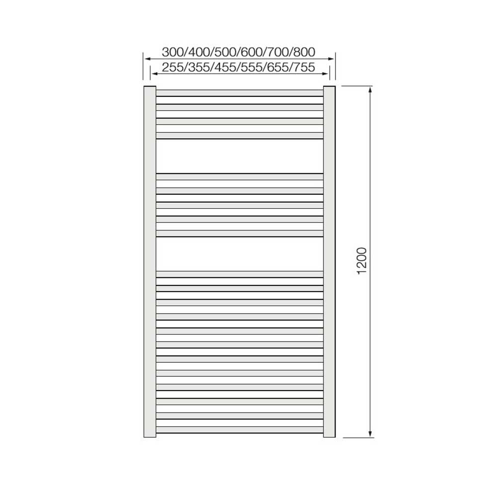 Warmbase LoCo Straight 400 x 1200mm Chrome Ladder Rail