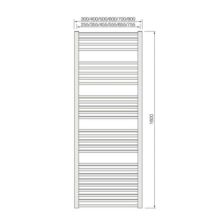 Warmbase LoCo Straight 400 x 1600mm Chrome Ladder Rail