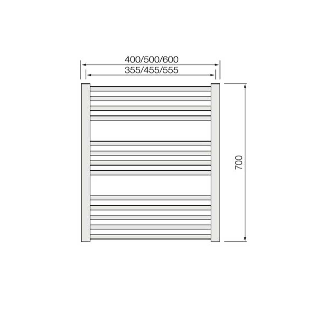 Warmbase LoCo Straight 500 x 700mm Chrome Ladder Rail