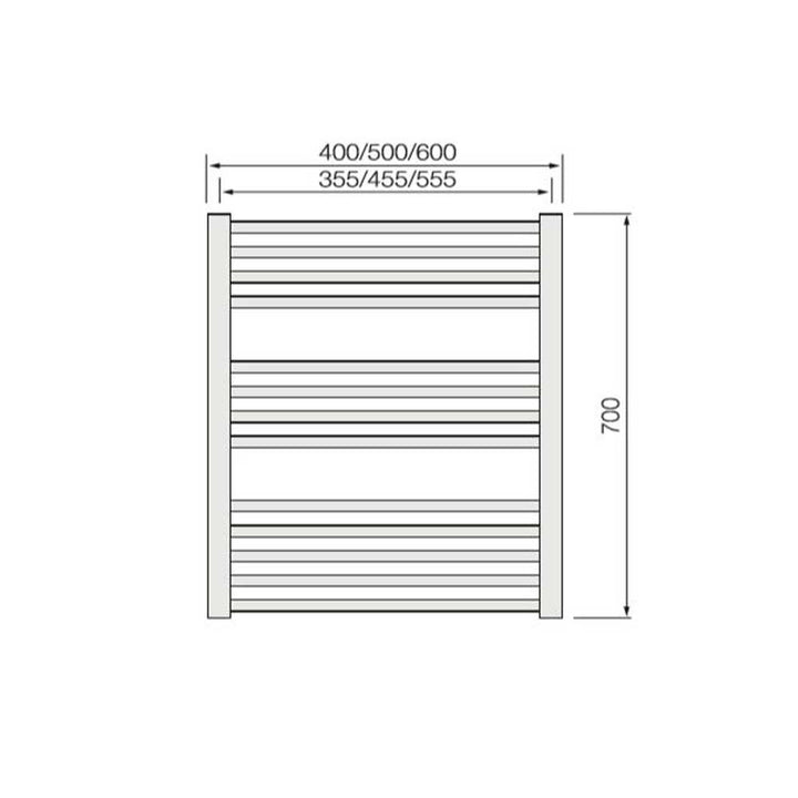 Warmbase LoCo Straight 500 x 700mm Chrome Ladder Rail