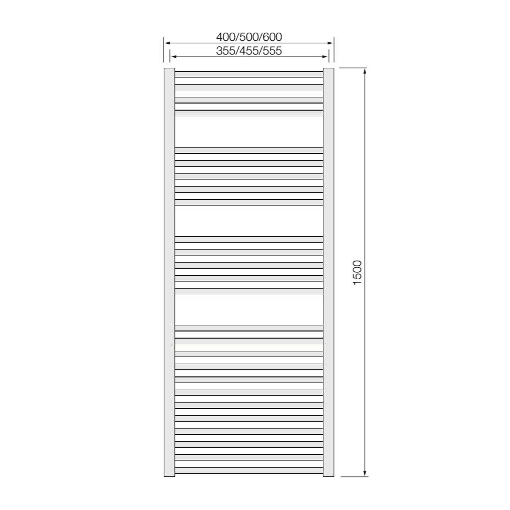 Warmbase LoCo Straight 500 x 1500mm Chrome Ladder Rail