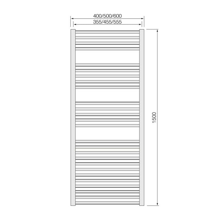 Warmbase LoCo Straight 500 x 1500mm Chrome Ladder Rail