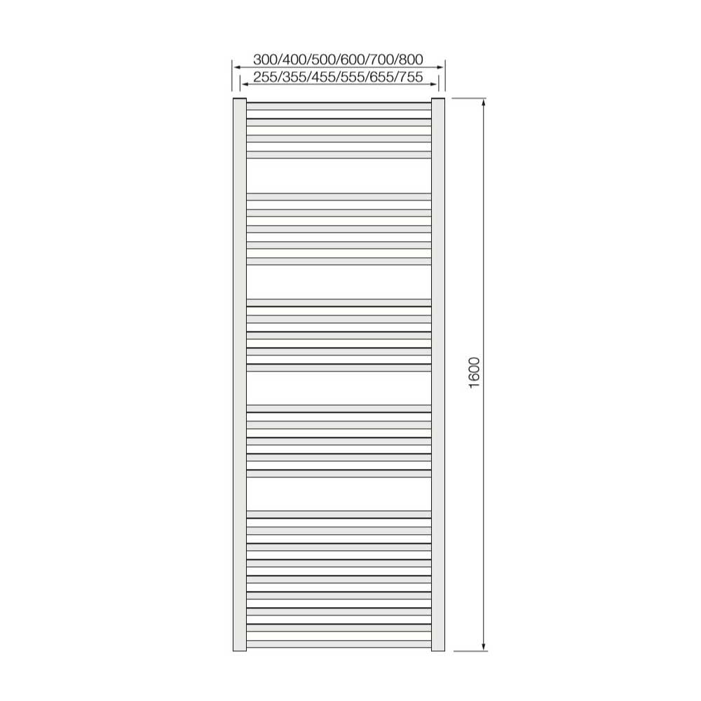 Warmbase LoCo Straight 500 x 1600mm Chrome Ladder Rail