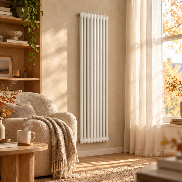 Ashbourne 2 Column Designer Radiator 1500mm X 515mm White