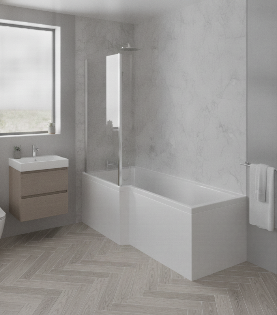 Etna Square Left Hand Bath Set 1500mm