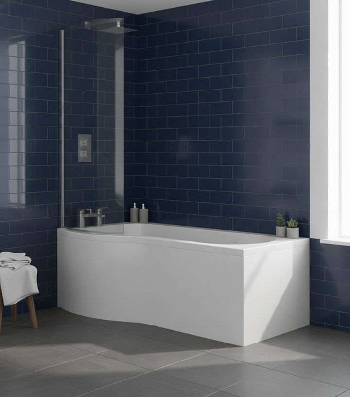 Etna P Shaped Left Hand Bath Set 1500mm